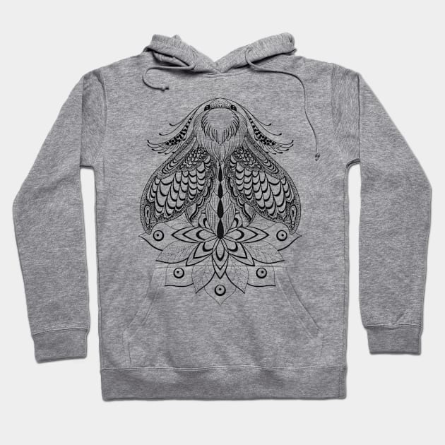 Moth mandala Hoodie by Rachellily